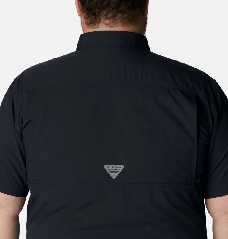 Men's Columbia PFG Slack Tide Camp Shirts Black | Plus Size CA-O6C31